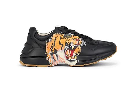 gucci ace sneaker tiger|gucci rhyton leather sneakers.